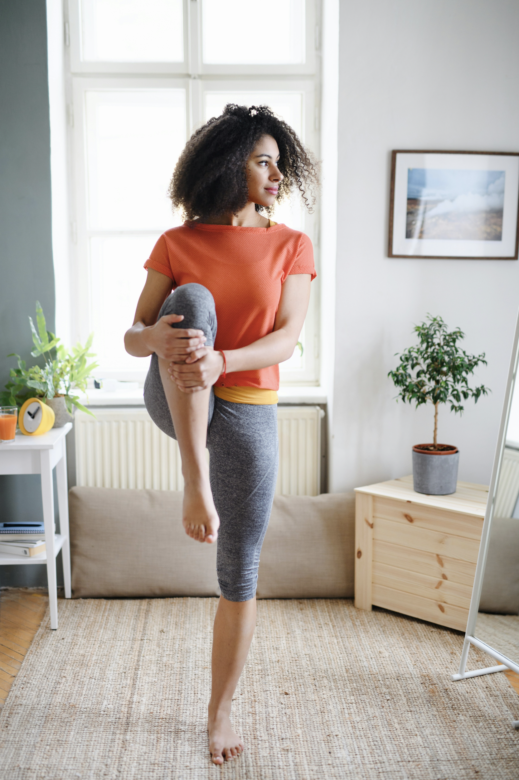 woman beginning her fitness routine